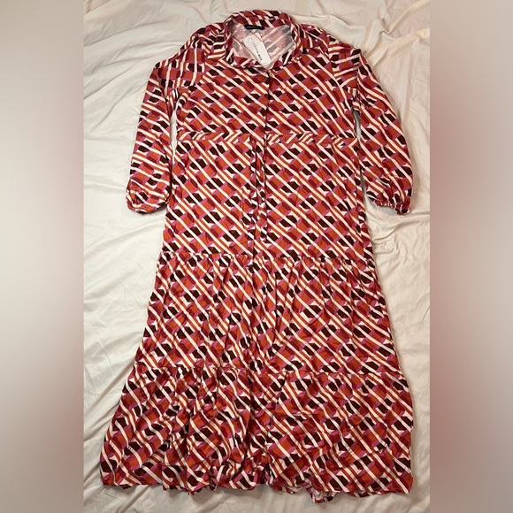 NWT LCW Modest Purple/Red Abstract Maxi Dress - Picture 1 of 6